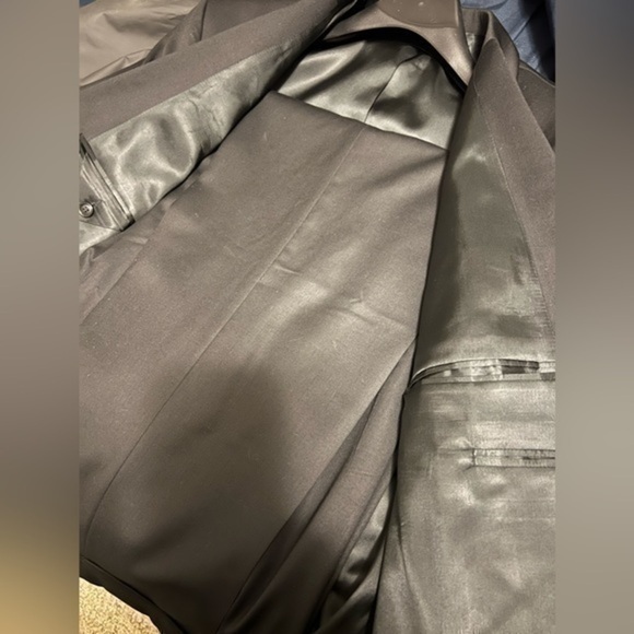 Men’s black suit jacket 44 Long and pants 38/32 - Picture 8 of 11